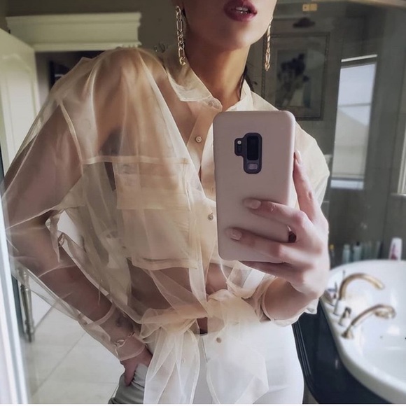 GORGEOUS ZARA NWT Tulle Blouse w Pockets - Picture 8 of 8